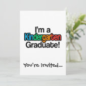 Invitation Enfants colorés Diplôme de maternelle (Debout devant)