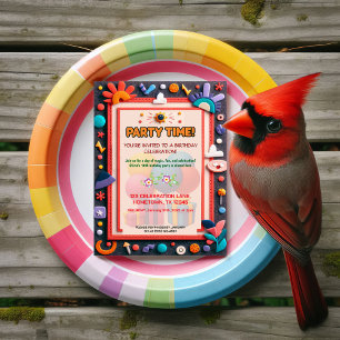 Invitation Enfants colorés sentent Anniversaire Fête Invitati