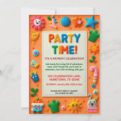 Invitation Enfants colorés sentent Anniversaire Fête Invitati (Devant)