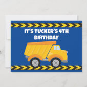 Invitation Enfants Construction Camion Camion Boys fête d'ann (Devant)