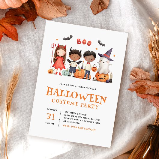 Invitation Enfants Costume d'Halloween Enfants