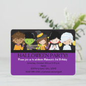Invitation Enfants Costume Halloween Anniversaire Fête Invita (Debout devant)