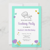 Invitation Enfants Cuisine Baking Anniversaire Fête Invitatio (Devant)