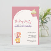 Invitation Enfants Cuisine Baking Anniversaire Fête Invitatio (Debout devant)