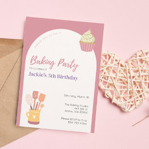 Invitation Enfants Cuisine Baking Anniversaire Fête Invitatio