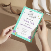 Invitation Enfants Cuisine Baking Anniversaire Fête Invitatio