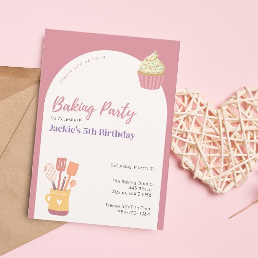 Invitation Enfants Cuisine Baking Anniversaire Fête Invitatio