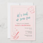 Invitation Enfants Cuisine Baking Anniversaire Fête Invitatio (Devant)