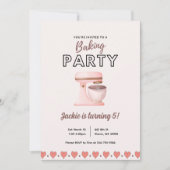 Invitation Enfants Cuisine Baking Anniversaire Fête Invitatio (Devant)