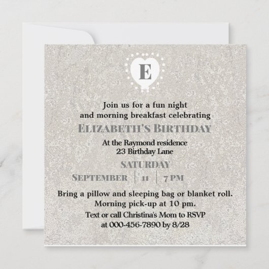 Invitation Enfant's Custom Birthday Siamese Kitten Sleepover (Dos)
