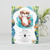 Invitation Enfants Cute Otter Anniversaire (Debout devant)