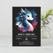 Invitation Enfants d'anniversaire de dragon simple (Debout devant)