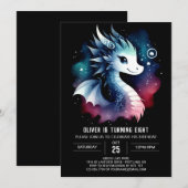 Invitation Enfants d'anniversaire de dragon simple (Devant / Derrière)