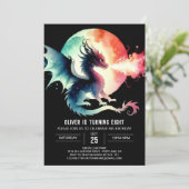 Invitation Enfants d'anniversaire du dragon enchantés (Debout devant)