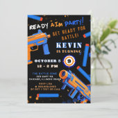 Invitation Enfants Dart Fête de bataille Anniversaire (Debout devant)