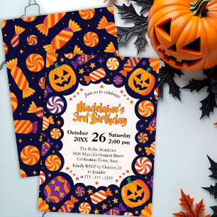 Invitation Enfants de citrouille d'Halloween d'anniversaire b