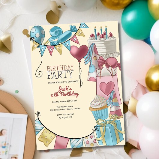 Invitation Enfants de fête d'anniversaire