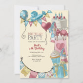 Invitation Enfants de fête d'anniversaire (Devant)