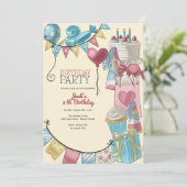 Invitation Enfants de fête d'anniversaire (Debout devant)