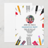 Invitation Enfants de graduation moderne sur mesure préscolai (Devant / Derrière)