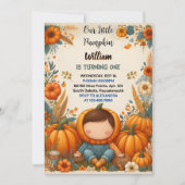 Invitation Enfants De La Ferme Notre Petit Citrouille En Tour (Devant)