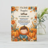 Invitation Enfants De La Ferme Notre Petit Citrouille En Tour (Debout devant)