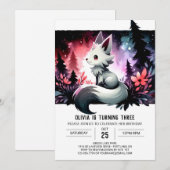 Invitation Enfants de la forêt Wolf Anniversaire (Devant / Derrière)