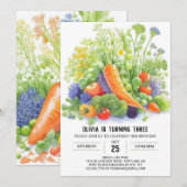 Invitation Enfants de la récolte de carottes (Devant / Derrière)