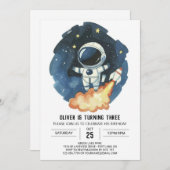 Invitation Enfants de l'espace bohémien Astronaut garçon anni (Devant / Derrière)