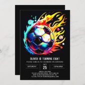 Invitation Enfants de soccer moderne modifiable Anniversaire (Devant / Derrière)