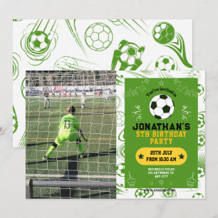 Invitation Enfants de sport Photo de football Anniversaire