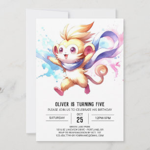 Invitation Enfants de Woodland Singe Anniversaire