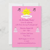 Invitation Enfants d'école et fête d'anniversaire mignons (Dos)