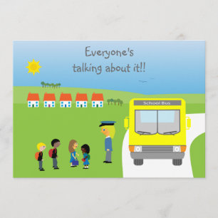 Invitation Enfants d'école et fête d'anniversaire mignons