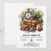 Invitation Enfants détective personnalisée Anniversaire (Devant / Derrière)