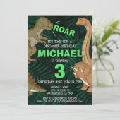 Invitation Enfants Dinosaur Anniversaire Dino Trex Jurassic B (Debout devant)