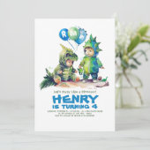 Invitation Enfants Dinosaur Costumes fête Anniversaire (Debout devant)