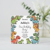 Invitation Enfants Dinosaur fête d'anniversaire (Debout devant)