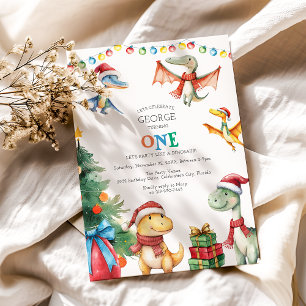 Invitation Enfants Dinosaur Première fête d'anniversaire Invi