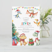 Invitation Enfants Dinosaur Septième anniversaire Fête Invita (Debout devant)