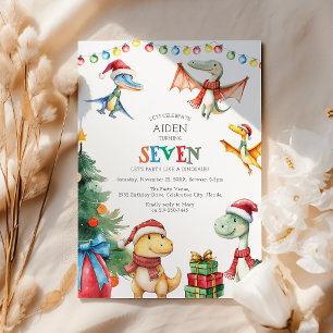Invitation Enfants Dinosaur Septième anniversaire Fête Invita