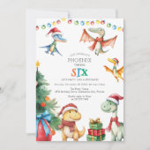 Invitation Enfants Dinosaur sixième anniversaire de fête Invi (Devant)