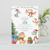 Invitation Enfants Dinosaur sixième anniversaire de fête Invi (Debout devant)