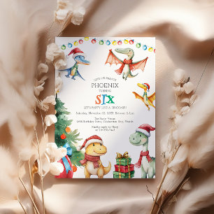 Invitation Enfants Dinosaur sixième anniversaire de fête Invi