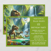 Invitation Enfants Dinosaures fête d'anniversaire (Devant / Derrière)