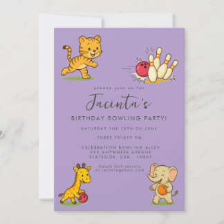 Invitation Enfants Dix Pin Bowling fête d'anniversaire
