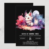 Invitation Enfants doux Wolf Anniversaire (Devant / Derrière)