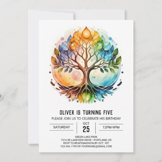 Invitation Enfants Dreamlike Tree Anniversaire (Devant)