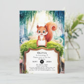Invitation Enfants Écureuil simple Anniversaire (Debout devant)