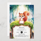 Invitation Enfants Écureuil simple Anniversaire (Devant / Derrière)